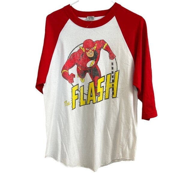 NWT Men's DC Comics Originals Flash 3/4 Length Sleeve T-Shirt. Size Medium - Picture 1 of 5